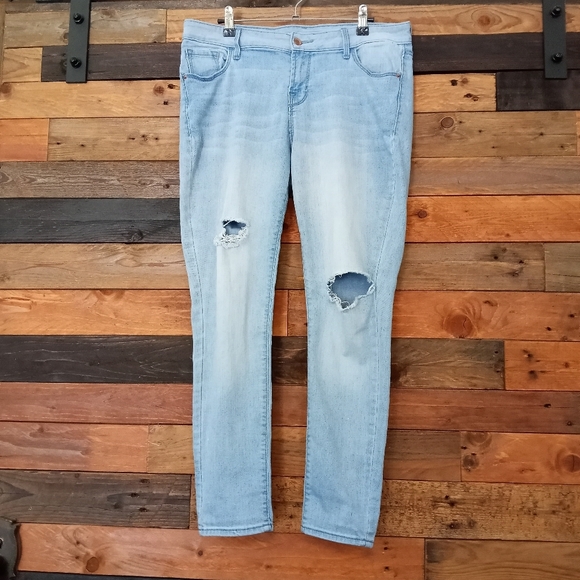 EUC Old Navy ripped Rockstar denim blue jeans - 14P - Picture 2 of 7